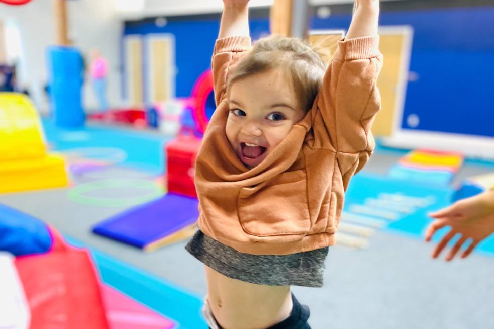 a child hanging